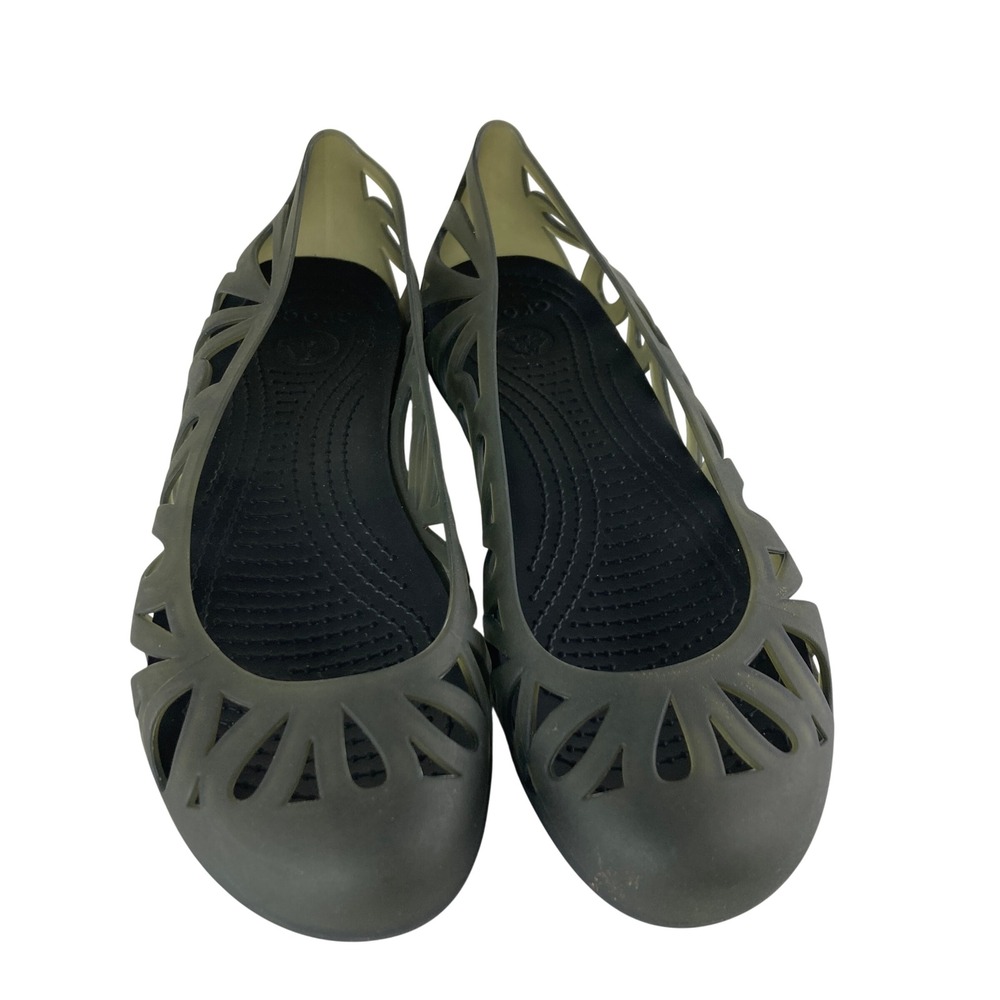 Crocs Adrina III Ballet Flats Women 8 Floral Cut Out Comfort Shoe Slip On Beach
